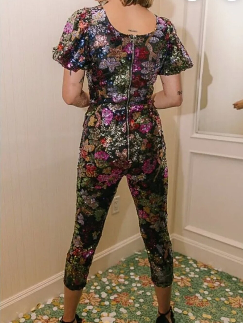 Ivy City Co. Showstopper Sequin Jumpsuit - Vibrant Multi-Color Party Jumpsuit XS - Picture 14 of 17